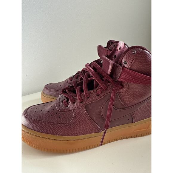 Women's Nike Air Force 1 High SE Maroon Gum Athletic 860544 600 Size 6 - Picture 8 of 11